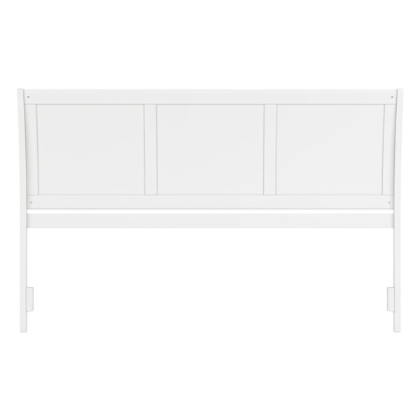 AFI Portland King Size Sleigh Solid Wood Panel Headboard in White