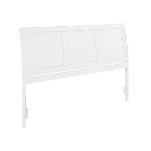 AFI Portland King Size Sleigh Solid Wood Panel Headboard in White