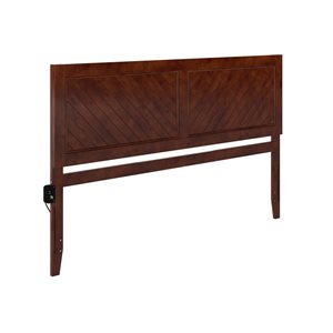 AFI Canyon King Size Wood Headboard with Attachable Charger in Walnut