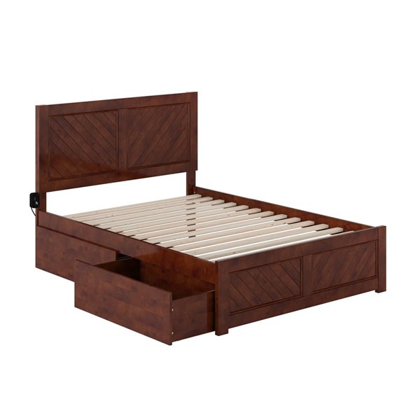 AFI Canyon Full Platform Bed with Matching Footboard and Storage ...