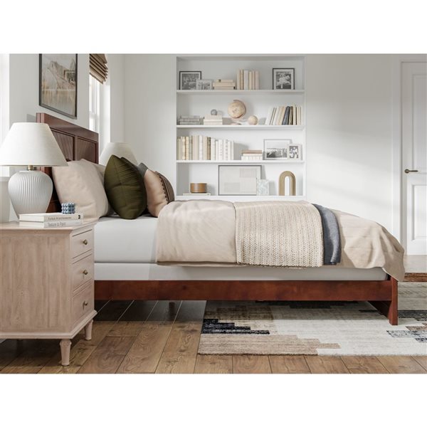 AFI Canyon Queen Foundation Bed Frame with Matching Footboard in Walnut
