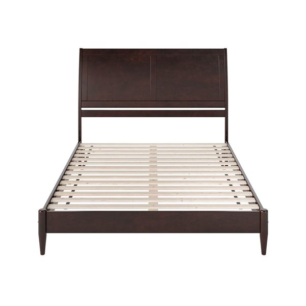 AFI Valencia Queen Solid Wood Low Profile Sleigh Platform Bed in Espresso