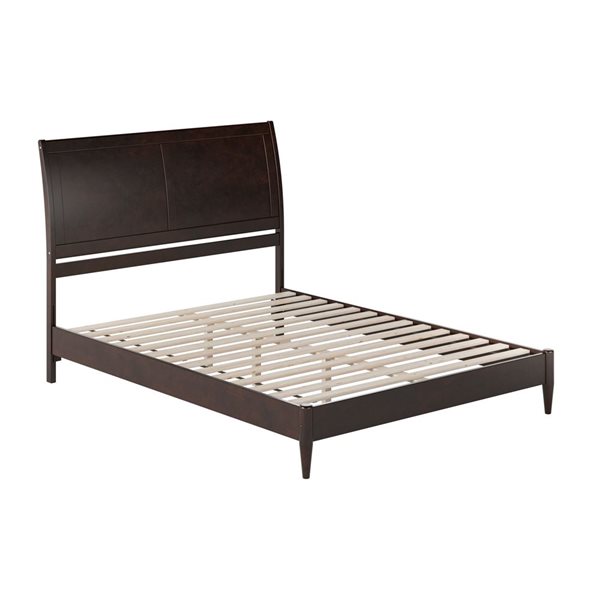 AFI Valencia Queen Solid Wood Low Profile Sleigh Platform Bed in Espresso