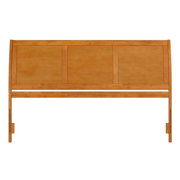 AFI Portland King Size Sleigh Solid Wood Panel Headboard in Light Toffee