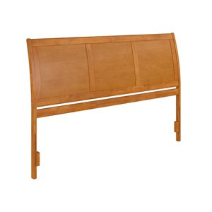 AFI Portland King Size Sleigh Solid Wood Panel Headboard in Light Toffee