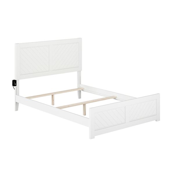 Afi Canyon Full Foundation Bed Frame With Matching Footboard In White 