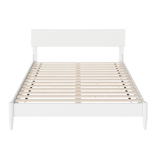 AFI Aria Queen Solid Wood Modern Low Profile Platform Bed in White