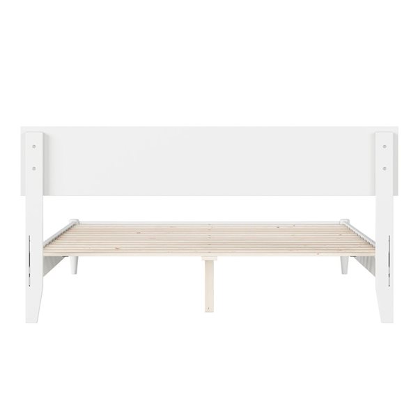 AFI Aria Queen Solid Wood Modern Low Profile Platform Bed in White