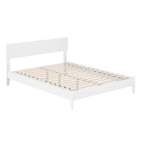 AFI Aria Queen Solid Wood Modern Low Profile Platform Bed in White