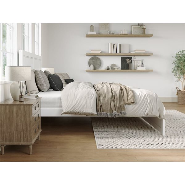 AFI Canyon King Platform Bed with Matching Footboard in White