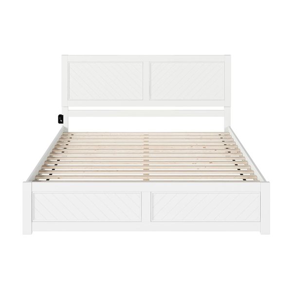 AFI Canyon King Platform Bed with Matching Footboard in White