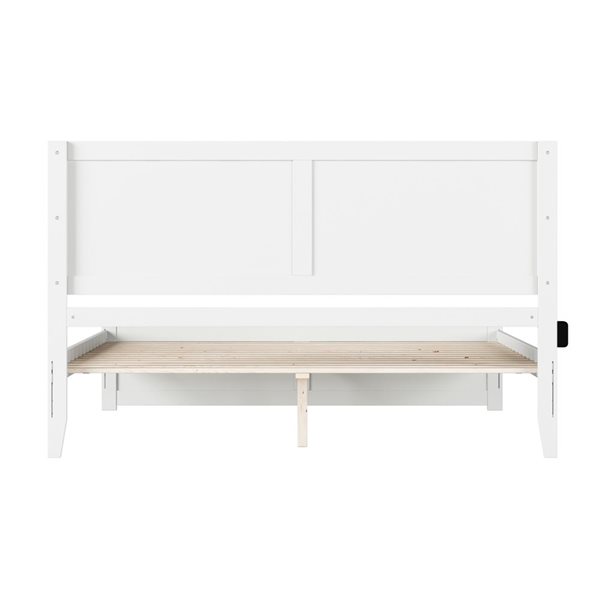 AFI Canyon King Platform Bed with Matching Footboard in White