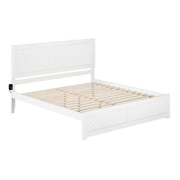 AFI Canyon King Platform Bed with Matching Footboard in White