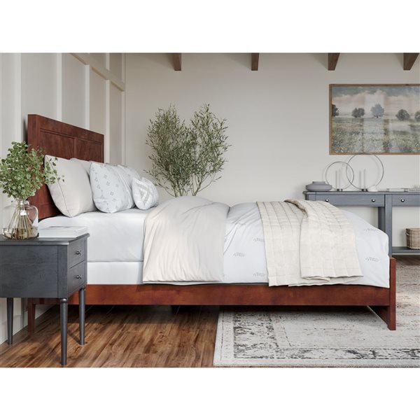 AFI Canyon King Foundation Bed Frame with Matching Footboard in Walnut