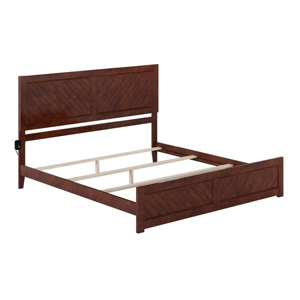 AFI Canyon King Foundation Bed Frame with Matching Footboard in Walnut