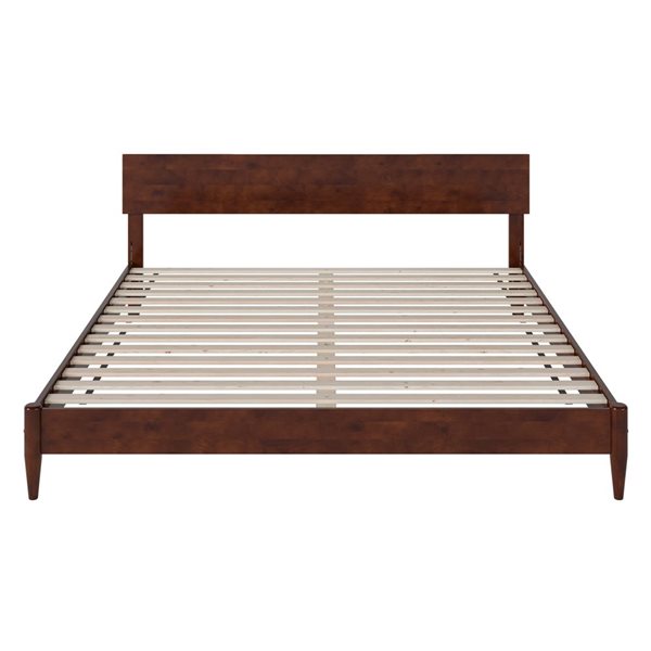 AFI Aria King Solid Wood Modern Low Profile Platform Bed in Walnut