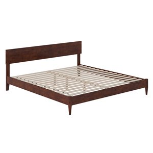 AFI Aria King Solid Wood Modern Low Profile Platform Bed in Walnut