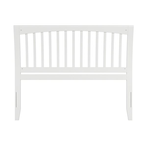 AFI Orleans Queen Size Sleigh Solid Wood Slat Headboard in White