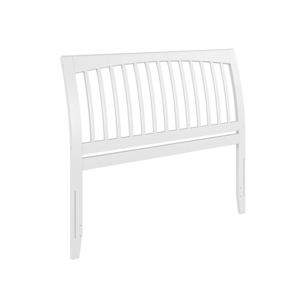 AFI Orleans Queen Size Sleigh Solid Wood Slat Headboard in White