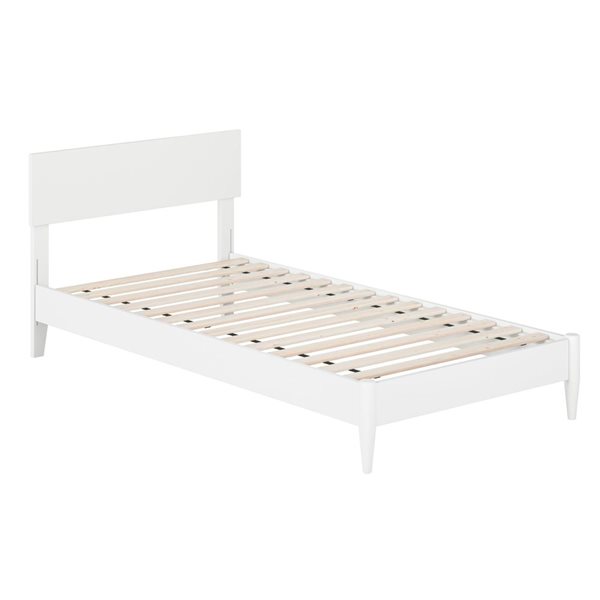 AFI Aria Twin XL Solid Wood Modern Low Profile Platform Bed in White ...