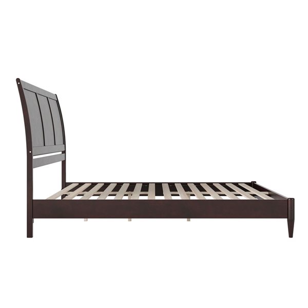 AFI Valencia King Solid Wood Low Profile Sleigh Platform Bed in Espresso