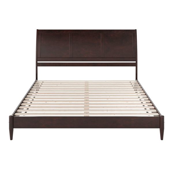AFI Valencia King Solid Wood Low Profile Sleigh Platform Bed in Espresso