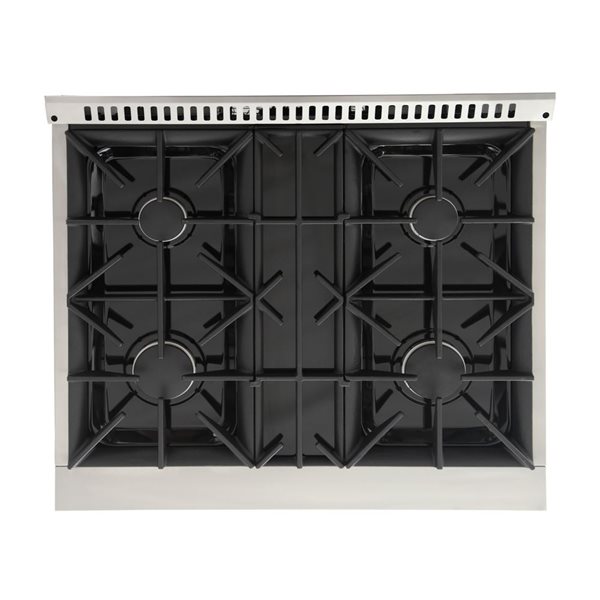 Cuisinière autoportante biénergie gaz et électrique en acier inoxydable KUCHT  30 po 4,2 pi³ avec four à convection