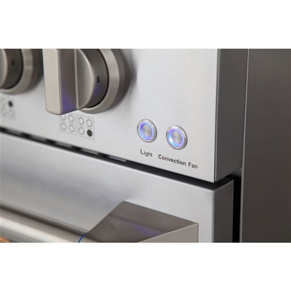 KUCHT 48-in 8 Burners 6.7-ft³ Dual Fuel Freestanding Range for Propane Gas w/ Silver Oven Doors