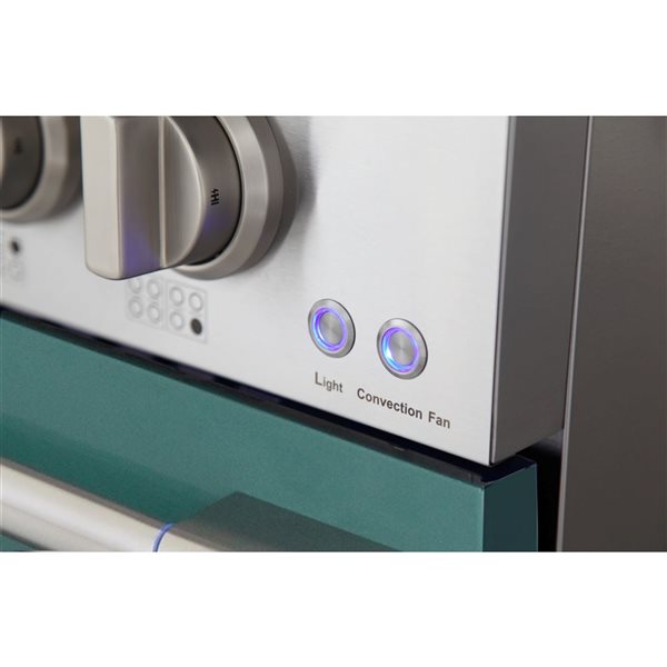 KUCHT 48-in 8 Burners 6.7-ft³ Dual Fuel Freestanding Range for Propane Gas w/ Green Oven Doors