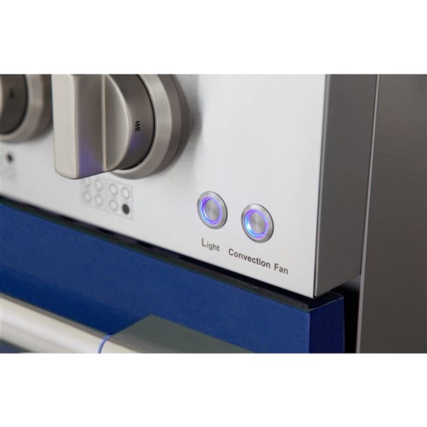 KUCHT 48-in 8 Burners 6.7-ft³ Dual Fuel Freestanding Range for Propane Gas w/ Blue Oven Doors