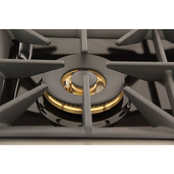 Cuisinière autoportante biénergie gaz naturel et convection KUCHT 36 po, 5,2 pi³, argent