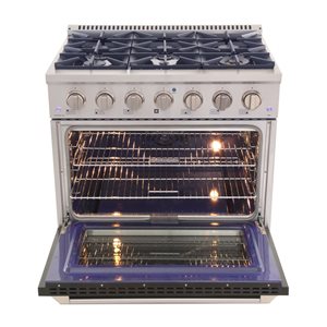 Cuisinière autoportante biénergie propane et convection KUCHT à 6 brûleurs, 36 po, 5,2 pi³ , vert