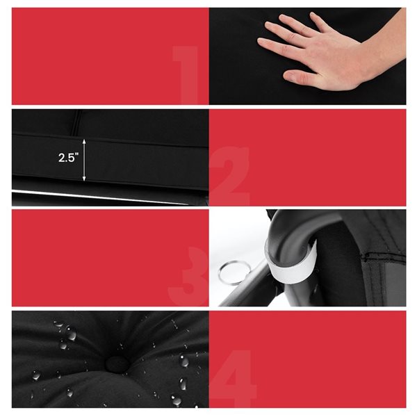 Costway 57-in 3-Seat Red Wine Patio Swing Glider w/ Adjustable Canopy