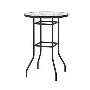 Costway 27-in Tempered Glass Top Round Counter Height Table