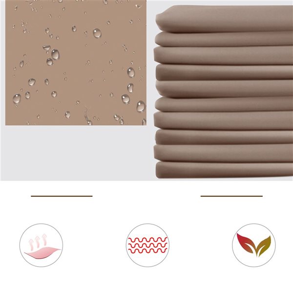 Costway 3-Piece Outdoor Rattan Beige Sofa Lounge Chaise w/Table