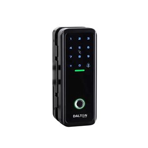 Dalton Smart Locks No-Drill Smart Lock Designed for Glass Doors 10-12mm Black Bluetooth Fingerprint Keypad