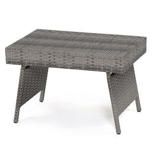 Costway 24-in x 16-in Mix Gray Rattan Folding Side Table