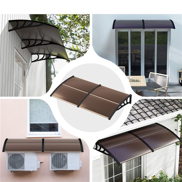 Costway 80-in x 40-in Coffee Window and Door Awning Canopy