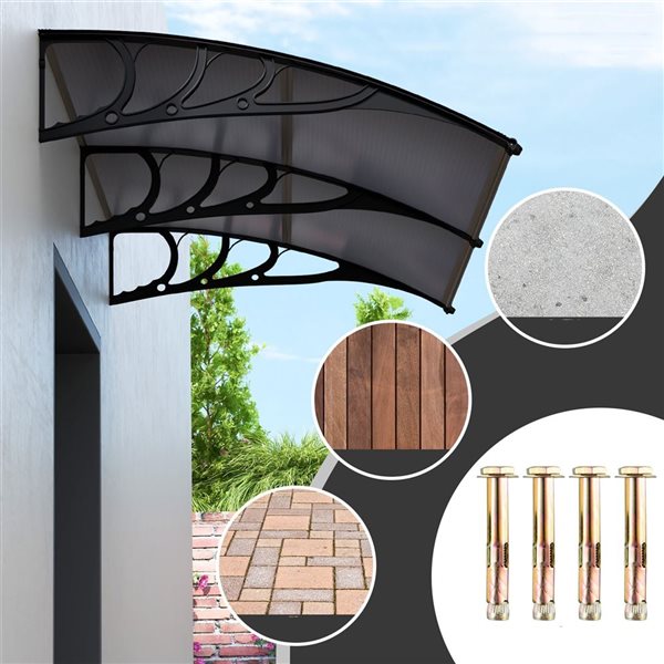 Costway 80-in x 40-in Coffee Window and Door Awning Canopy