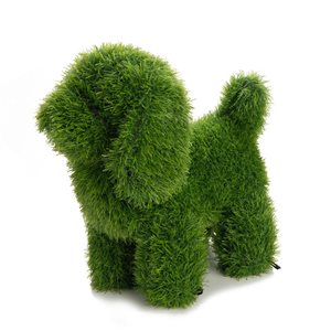 Topiaire de gazon synthétique vert 19 po en forme de chien par naturae decor