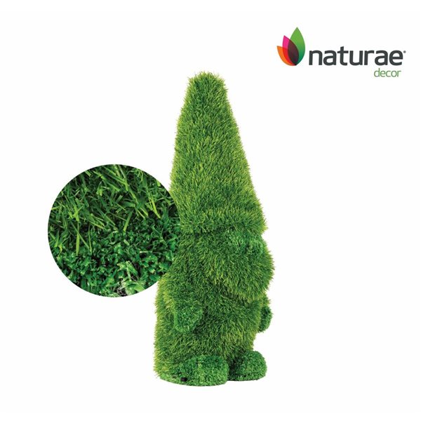 Topiaire de gazon synthétique vert 19 po en forme de nain de jardin par naturae decor