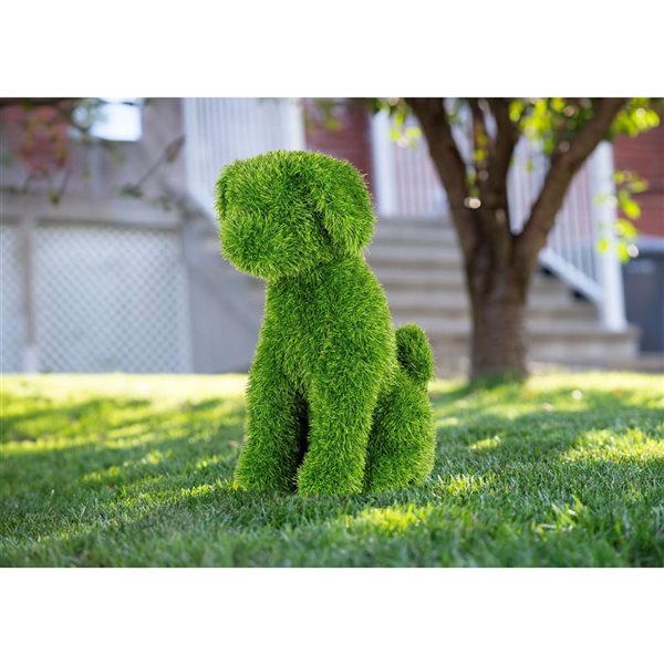 naturae decor 19-in Green Artificial Turf Topiary Sitting Dog PLS-22050 ...