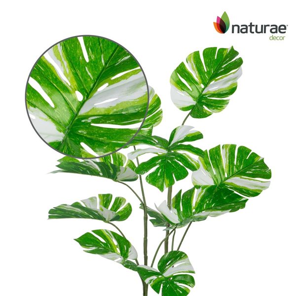 Arbre artificiel monstera vert panaché 47 po h. int./ext. par naturae decor, pot noir