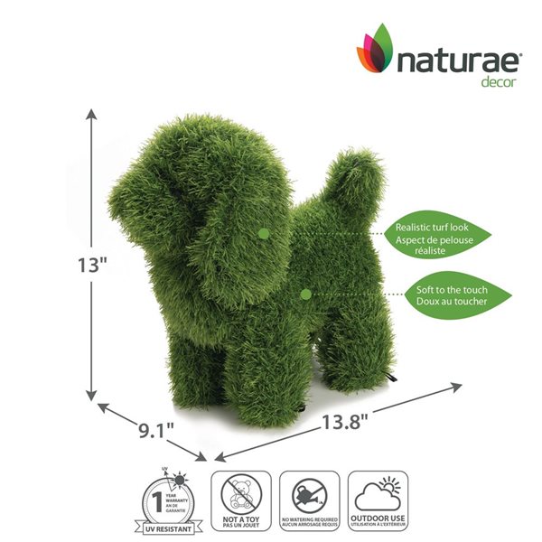 naturae decor 13-in Green Artificial Turf Topiary Dog