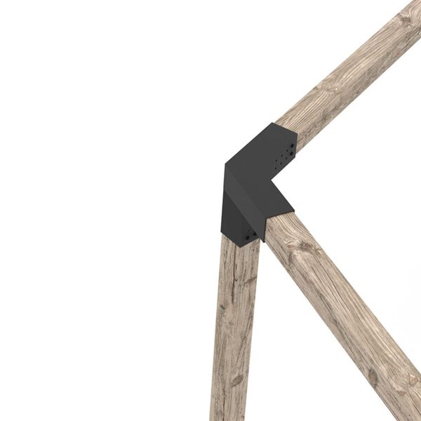 Toja Grid GRID30 Black Metal Any Size Hexagonal Pergola Kit for 4x4 Wood Posts