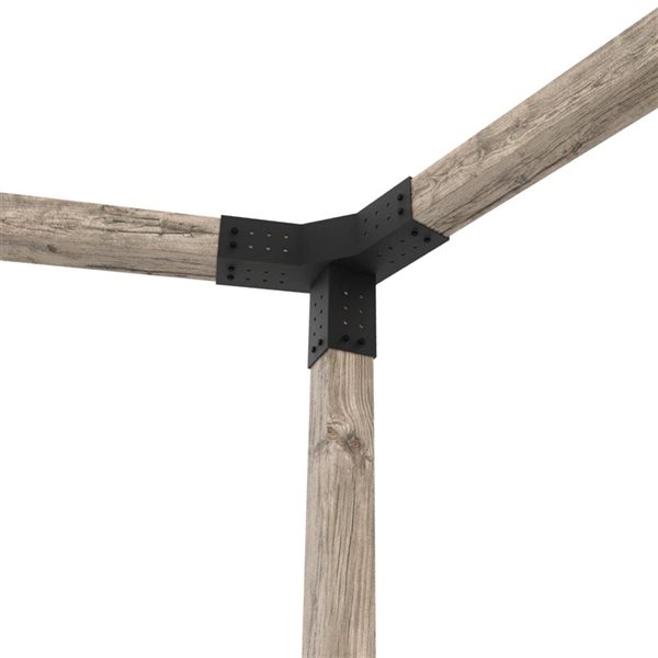 Toja Grid GRID30 Black Metal Any Size Hexagonal Pergola Kit for 4x4 Wood Posts