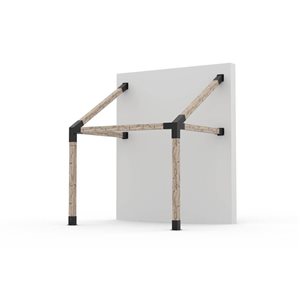 Ensemble de supports métal pour montage pergola simple murale GRID30 de Toja Grid, convient aux poteaux en bois 6x6