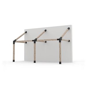 Ensemble de supports métal pour montage pergola double murale GRID30 de Toja Grid, convient aux poteaux en bois 6x6