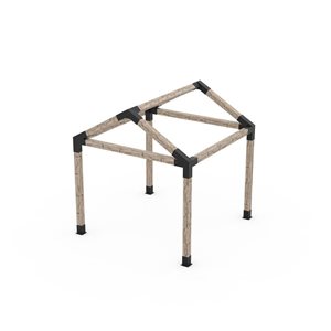 Ensemble de supports métal pour pergola autoportante toit en pente GRID30 de Toja Grid, convient aux poteaux en bois 6x6