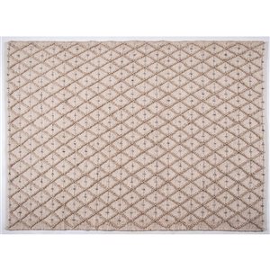 Corriveau Outdoor Furniture Charm 8 x 10-ft Ecru Indoor/Outdoor Textured Polyester Area Rug